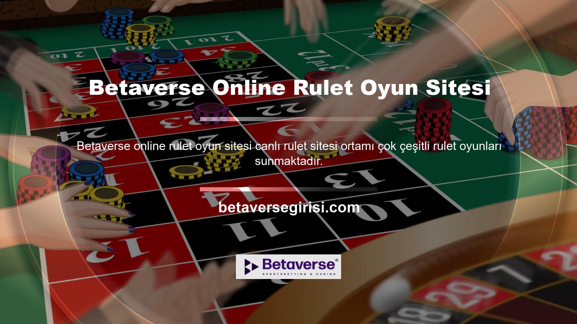 Web sitemizde yer alan Betaverse online rulet oyun sitesinin yeni adresi olan canlı rulet sayfasına ulaşmak ve rulet oyununun keyfini çıkarmak için öncelikle kayıt işlemini tamamlamanız gerekmektedir